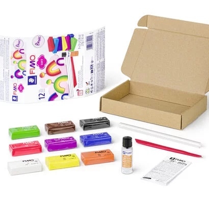 Fimo Soft 8023-10 Colour Pack Basic 9 kleuren + 3 tools