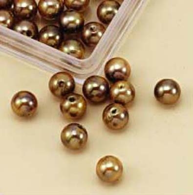 H&CFun 12056-5603 Oilpainted beads 8mm - Glans goud/geel
