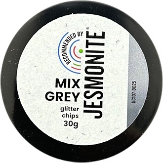 Jesmonite Glitter Chips Grijs Mix 30gram