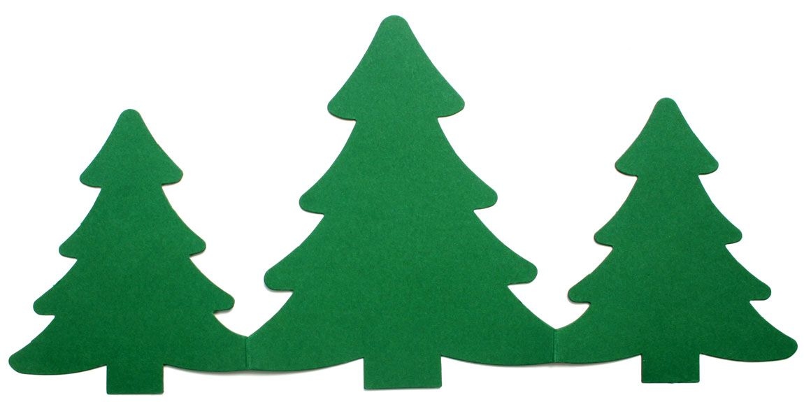 Kaarten set TK41-3 Triple kaart pakjes Kerstboom (drieluik)
