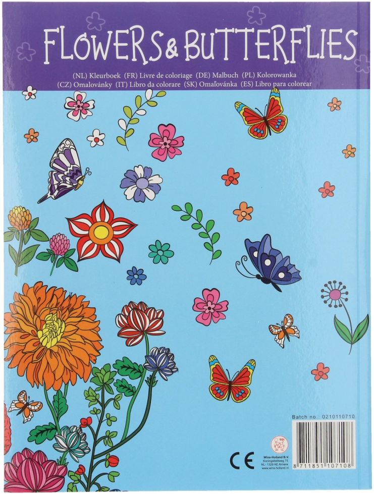 Kleurboek BB1072/022011 Flowers & Butterflies colouring book