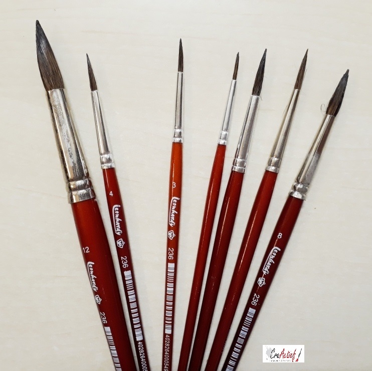 Leonhardy aquarelpenseel 236- 4 Mix Pony-/Geitenhaar nr. 4