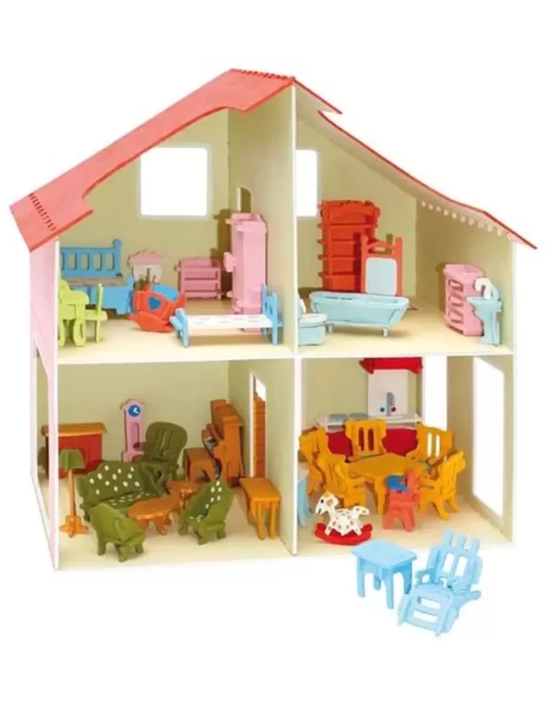 Pebaro PB0880 houten bouwpakket Poppenhuis met meubels