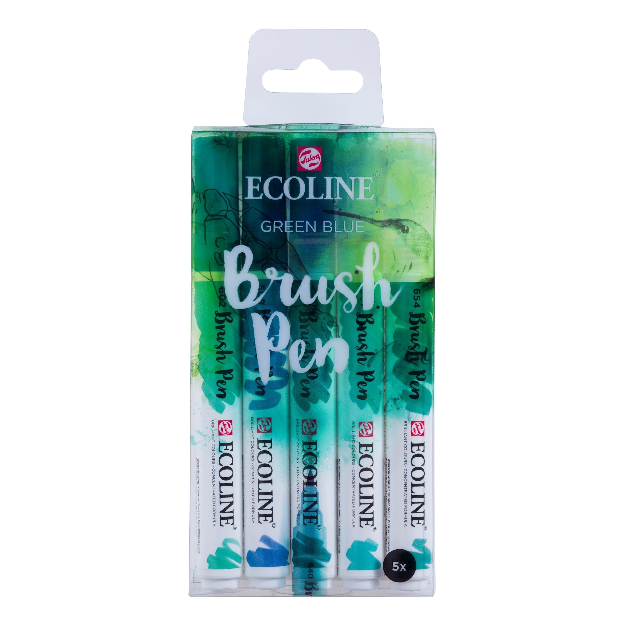 Set Talens Ecoline Brush pennen 11509909 Green-Blue