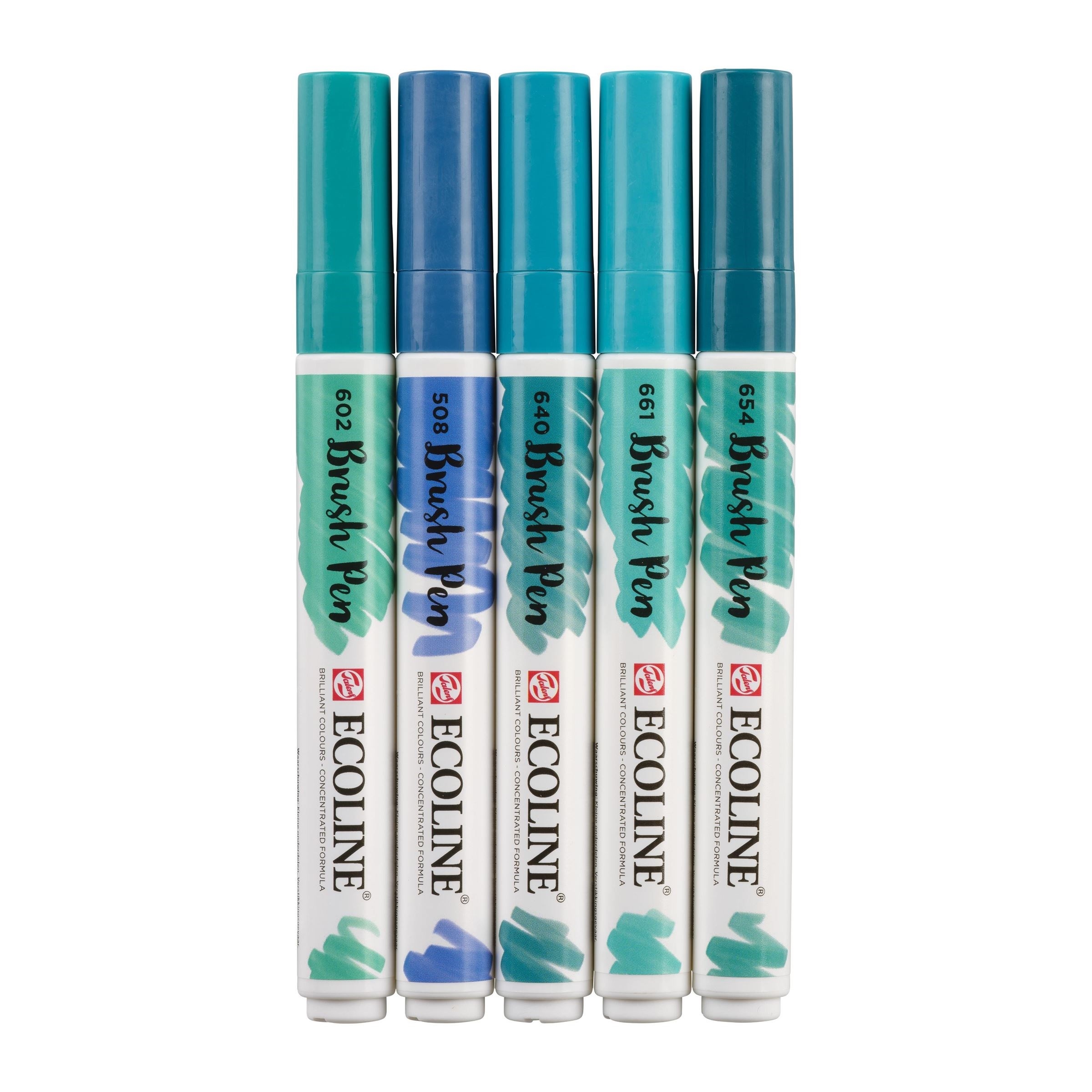 Set Talens Ecoline Brush pennen 11509909 Green-Blue