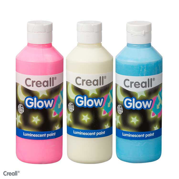 acrylverf: Glow in (watervast)
