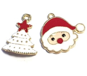 Kerst charms/bedeltjes/hangertjes